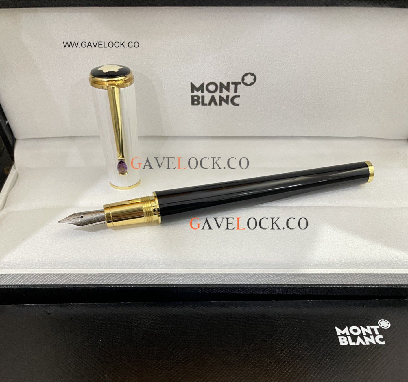 AAA Copy Montblanc Ingrid Bergman Precious Resin Fountain Pen Gold White